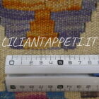 kilim afghano da salotto multicolore fondo avorio in lana 251x192 cm