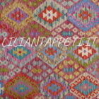 kilim afghano da salotto multicolore colori allegri in lana 245x204 cm