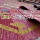 kilim afghano da salotto multicolore colori allegri in lana 245x204 cm