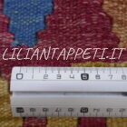 kilim afghano da salotto multicolore colori allegri in lana 245x204 cm