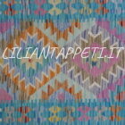 passatoia fondoletto kilim afghano da corridoio multicolore 145x60 cm