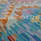 passatoia fondoletto kilim afghano da corridoio multicolore 145x60 cm