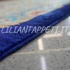 piccolo tappeto persiano kum tutto seta fondo azzurro verde 115x75 cm
