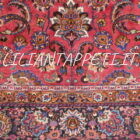 tappeto persiano khorasan mashad Firmato 352x303 cm fondo rosso floreale