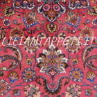 tappeto persiano khorasan mashad Firmato 352x303 cm fondo rosso floreale