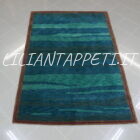 tappeto tibetano monocolore gabbeh verde in lana 203x140 cm