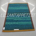 tappeto tibetano monocolore gabbeh verde in lana 203x140 cm