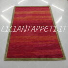 tappeto tibetano monocolore gabbeh rosso in lana 207x143 cm