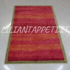 tappeto tibetano monocolore gabbeh rosso in lana 207x143 cm