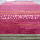 tappeto tibetano monocolore gabbeh rosso in lana 207x143 cm