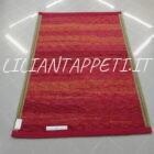 tappeto tibetano monocolore gabbeh rosso in lana 207x143 cm