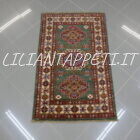 Scendiletti afghani orientali kazak verdi per camera da letto 128x78-126x79 cm