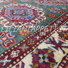 Scendiletti afghani orientali kazak verdi per camera da letto 128x78-126x79 cm