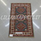 Scendiletti afghani orientali kazak verdi per camera da letto 128x78-126x79 cm