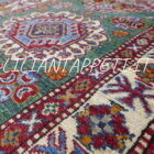 Scendiletti afghani orientali kazak verdi per camera da letto 128x78-126x79 cm