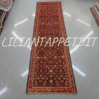 tappeto caucaso karabagh antico fondo nero in lana 382x102 cm motivo herati