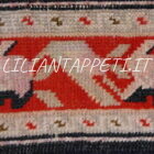 tappeto caucaso karabagh antico fondo nero in lana 382x102 cm motivo herati