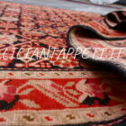 tappeto caucaso karabagh antico fondo nero in lana 382x102 cm motivo herati