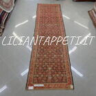 tappeto caucaso karabagh antico fondo nero in lana 382x102 cm motivo herati
