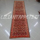 tappeto caucaso karabagh antico fondo nero in lana 382x102 cm motivo herati