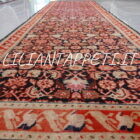 tappeto caucaso karabagh antico fondo nero in lana 382x102 cm motivo herati