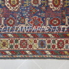 Antico Tappeto Caucaso Karagashli fondo blu in lana 188x124 cm