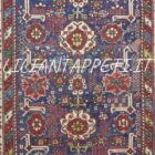 Antico Tappeto Caucaso Karagashli fondo blu in lana 188x124 cm