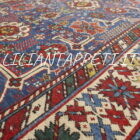 Antico Tappeto Caucaso Karagashli fondo blu in lana 188x124 cm