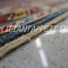Antico Tappeto Caucaso Karagashli fondo blu in lana 188x124 cm