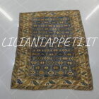 antico tappeto caucasico shirvan in lana 148x121 cm fondo azzurro