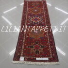 tappeto fondoletto persiano gharaje fondo rosso 210x74 cm lana su cotone