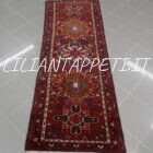 tappeto fondoletto persiano gharaje fondo rosso 210x74 cm lana su cotone