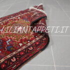 tappeto fondoletto persiano gharaje fondo rosso 210x74 cm lana su cotone