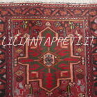 tappeto fondoletto persiano gharaje fondo rosso 200x63 cm lana su cotone