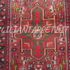 tappeto fondoletto persiano gharaje fondo rosso 200x63 cm lana su cotone