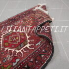 tappeto fondoletto persiano gharaje fondo rosso 200x63 cm lana su cotone