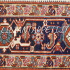 tappeto persiano heriz antico lana su cotone circa 1900 fondo rosso mattone 324x237 cm