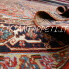 tappeto persiano heriz antico lana su cotone circa 1900 fondo rosso mattone 324x237 cm
