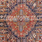 tappeto persiano heriz antico lana su cotone circa 1900 fondo rosso mattone 324x237 cm