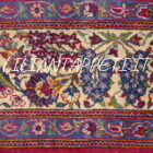 tappeto persiano keshan preghiera antico da salotto lana su cotone fondo avorio 215x130 cm