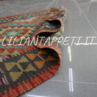 piccolo kilim afghano annodato a mano in lana 126x87 cm multicolore