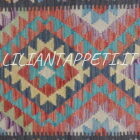 piccolo kilim afghano annodato a mano in lana 126x87 cm multicolore