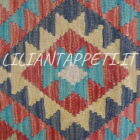 piccolo kilim afghano annodato a mano in lana 126x87 cm multicolore