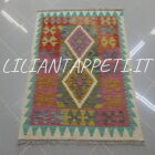 piccolo kilim afghano annodato a mano in lana 120x82 cm