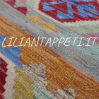 passatoia fondoletto kilim afghano in lana da corridoio multicolore 153x52 cm