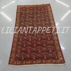 tappeto persiano malayer mishan antico color rosso arancio lana su cotone 195x114 cm