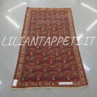tappeto persiano malayer mishan antico color rosso arancio lana su cotone 195x114 cm