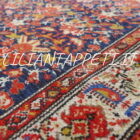 tappeto persiano malayer mishan antico color rosso arancio lana su cotone 195x114 cm