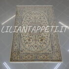 tappeto persiano nain 6fili fondo avorio extrafine misto seta firmato nain habibian 170x116 cm