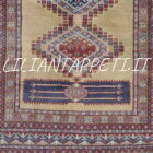 tappeto pakistano kashmir lana su cotone usato 183X124 cm color crema, giallo paglierino